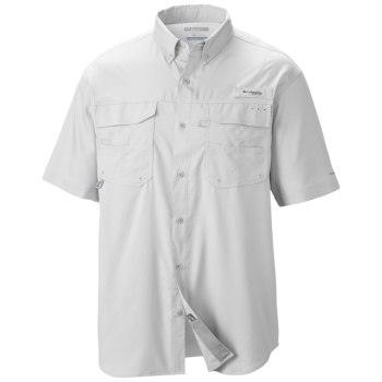 Columbia PFG Blood and Guts III Short Sleeve Woven Tall, Camisa Blancos Para Hombre | 246957-YAB